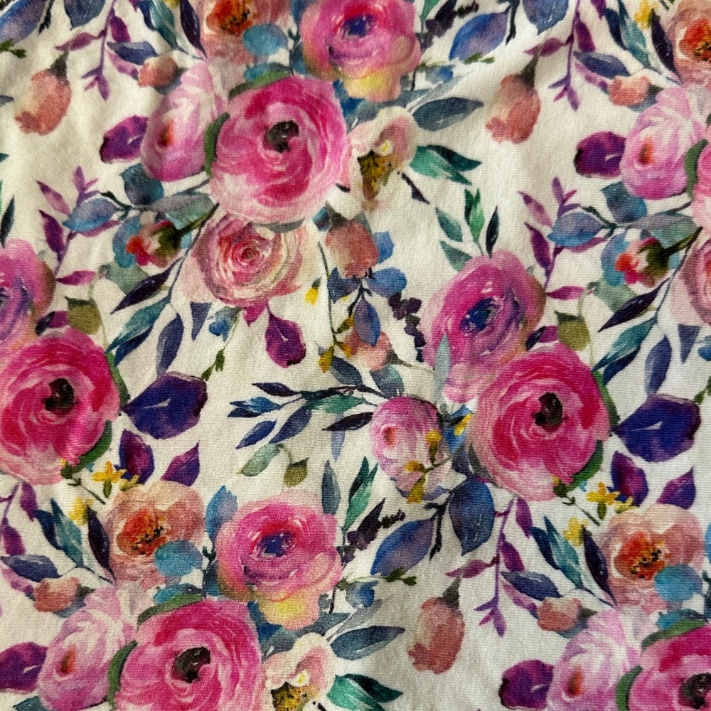Floral Kids swaddle blanket with Pink and Purple Roses